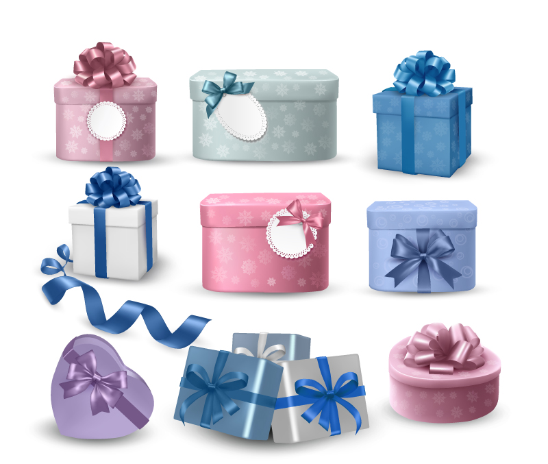 9 gift ribbon design vector material
