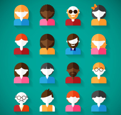 16 of the flat character design vector
