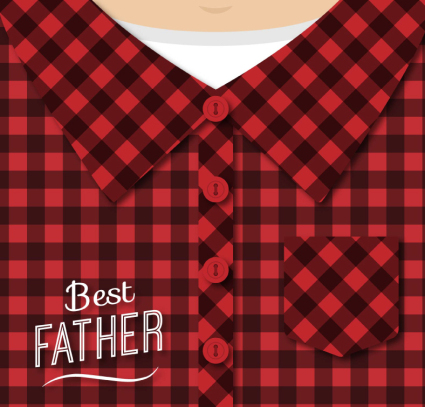 Father's day red card vector diagram