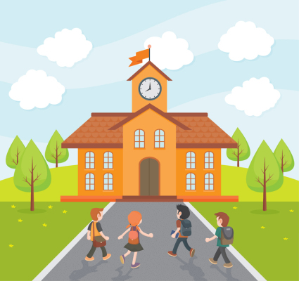 Back to school cartoon student illustrator vector material