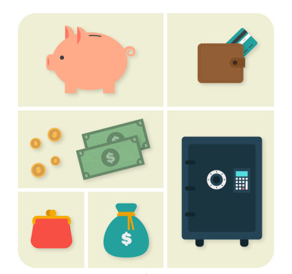 6 financial icon vector material elements