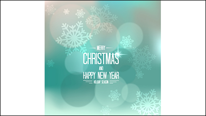 Christmas green glow posters vector material