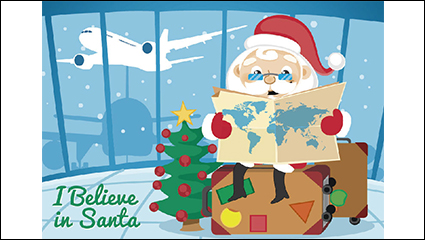 Santa Claus and other aircraft vector material