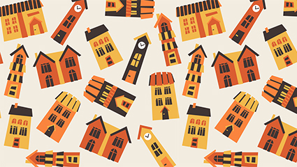 Creative Housing seamless background vector
