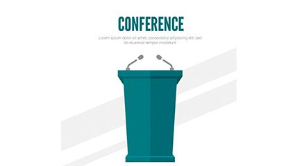 Conference room podium design vector material
