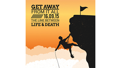 Creative climbing silhouette poster vector material