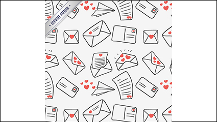 Creative seamless background vector material love letter