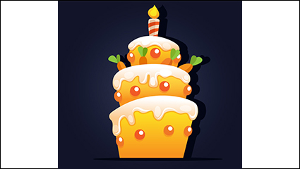 Three delicious cake Vector material