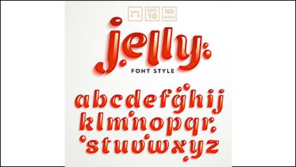 Creative jelly letter design vector material
