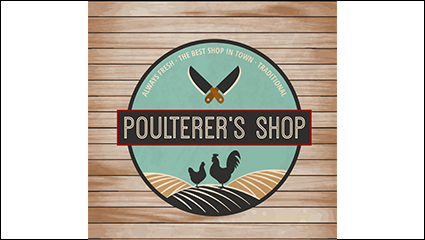 Fresh poultry store tag vector material