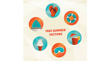 6 Summer holidays icon vector material