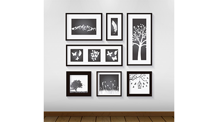 Simple plant photo wall vector material