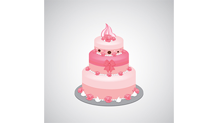 Pink Layer Cake design vector material