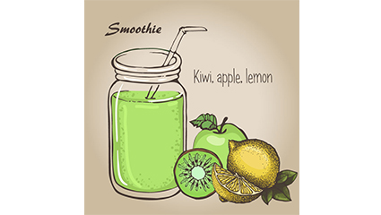 Fresh fruits and smoothies vector material