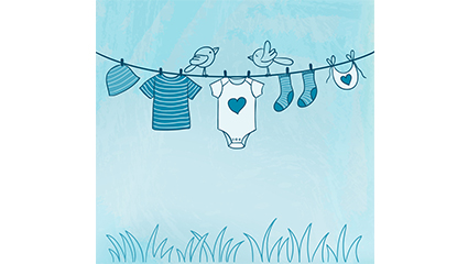 Blue clothesline illustrator vector material