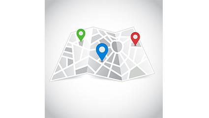 Street maps and markers vector material