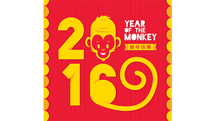Golden Monkey greeting card vector material
