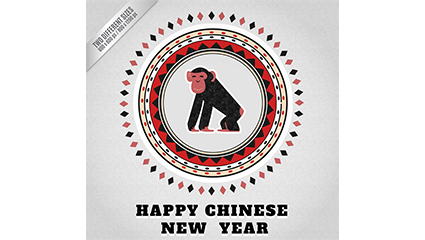 Creative greeting card vector material Happy Monkey