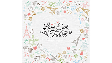 Painted global travel design vector material