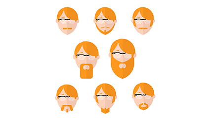 8 Photos Vector orange hair man