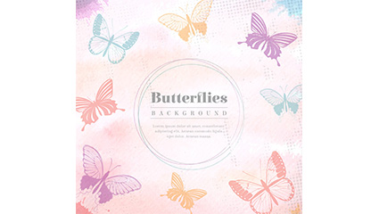 Colorful watercolor butterfly vector background material