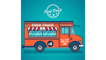 Food Truck snack red car vector material