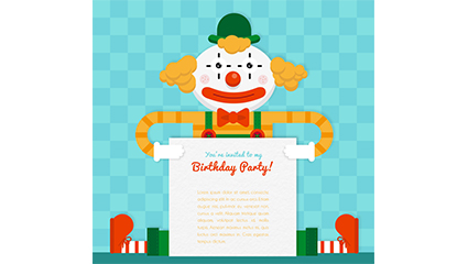 Creative Clown Birthday Party poster vector