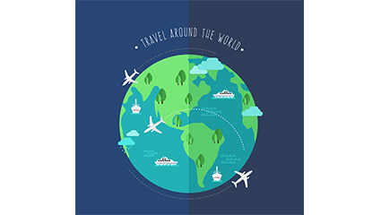 Creative World Travel illustration vector Earth