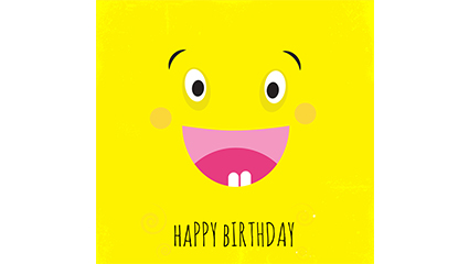 Cute cartoon smiley birthday card vector