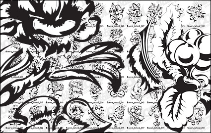 Flower patterns vector Totem material-3