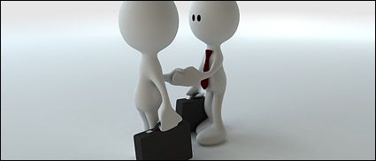 3D picture shook hands with little material-2