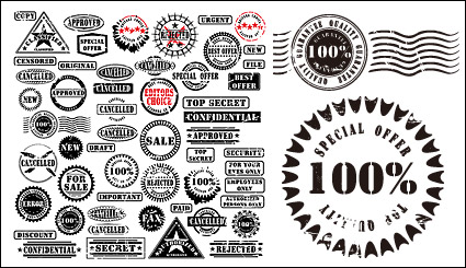 Postmark and the seal, such as multiple vector material