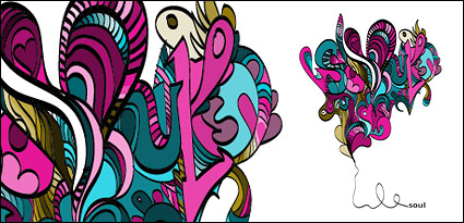 Abstract heart-shaped pattern vector material