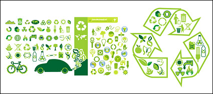 Variety of environmental themes icon vector material