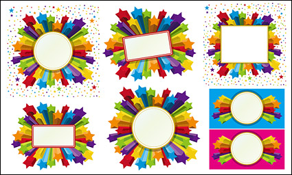 Border stars colorful three-dimensional vector material