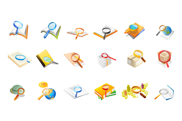 Office supplies magnifying glass Vector 2