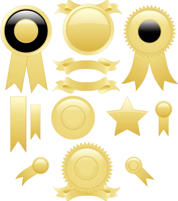 Gold Medal element vector 