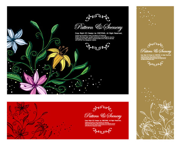 Hand-painted flowers Vector -1