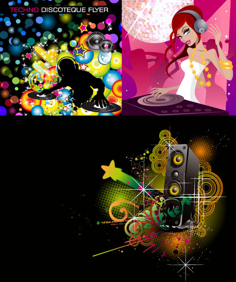 DJ Music Theme Vector material