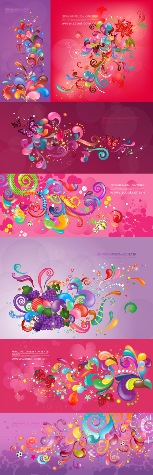 Colorful vector current case series - purple (7P)