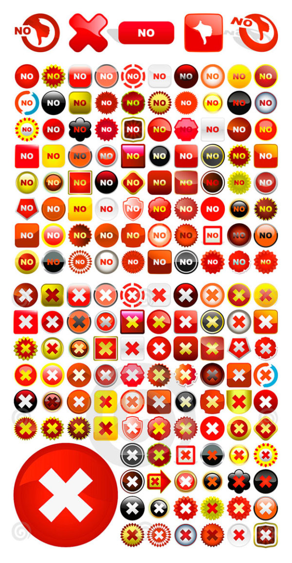 Variety of material error vector icon theme