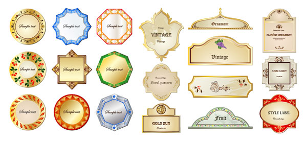 European decorative cards vector material