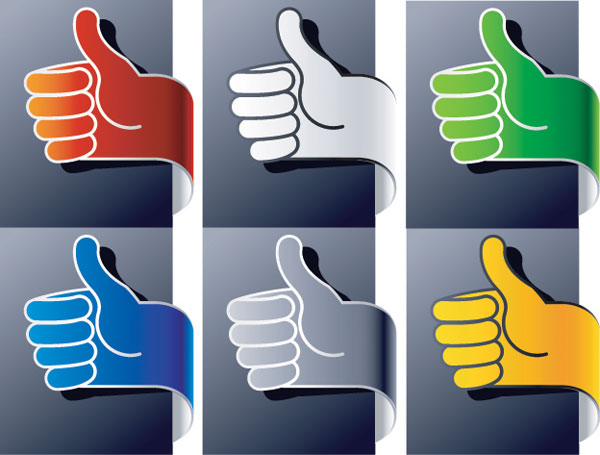 Vertical thumb gesture Ribbon Vector material