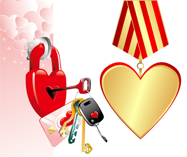 Valentine's day creative design vector of material
