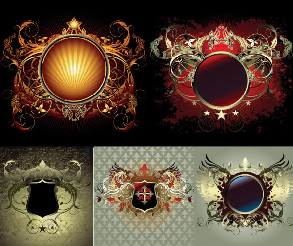 Pattern. Shield vector wings
