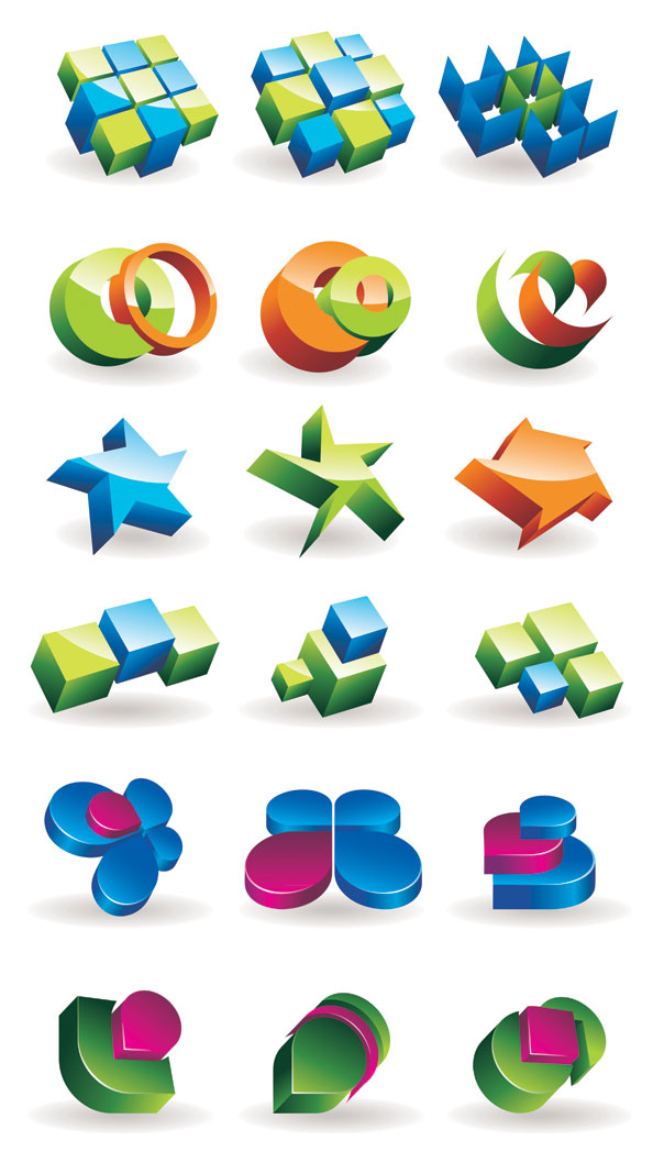 Three-dimensional graphics icon vector material