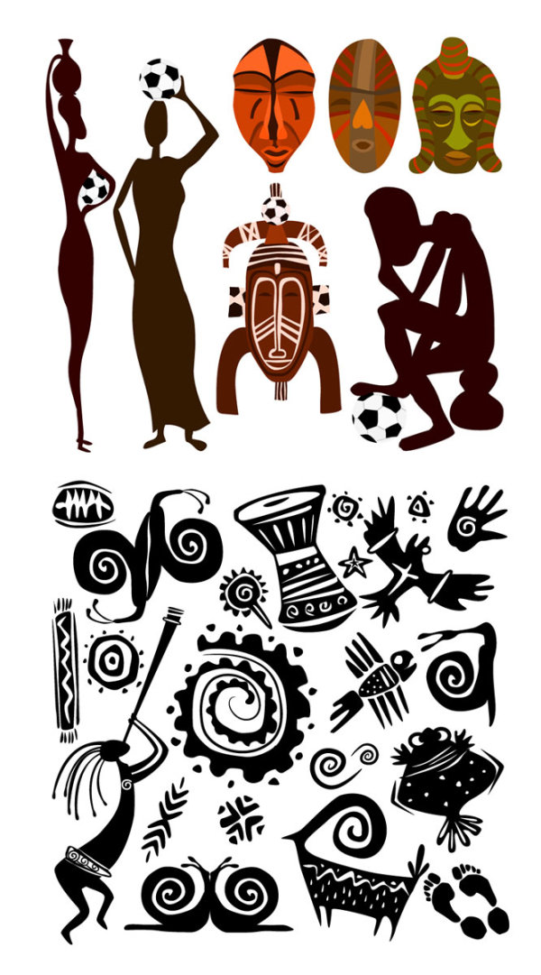 African Footballer of the pattern vector material