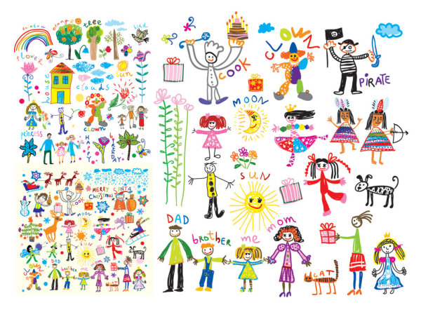 Vector illustrations for children cheerful