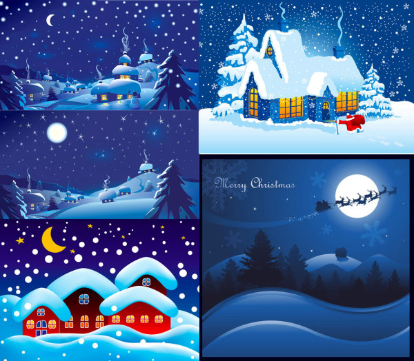 Christmas night Vector 