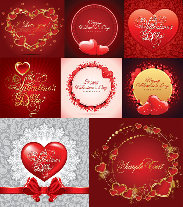 ++Romantic greeting cards vector material
++